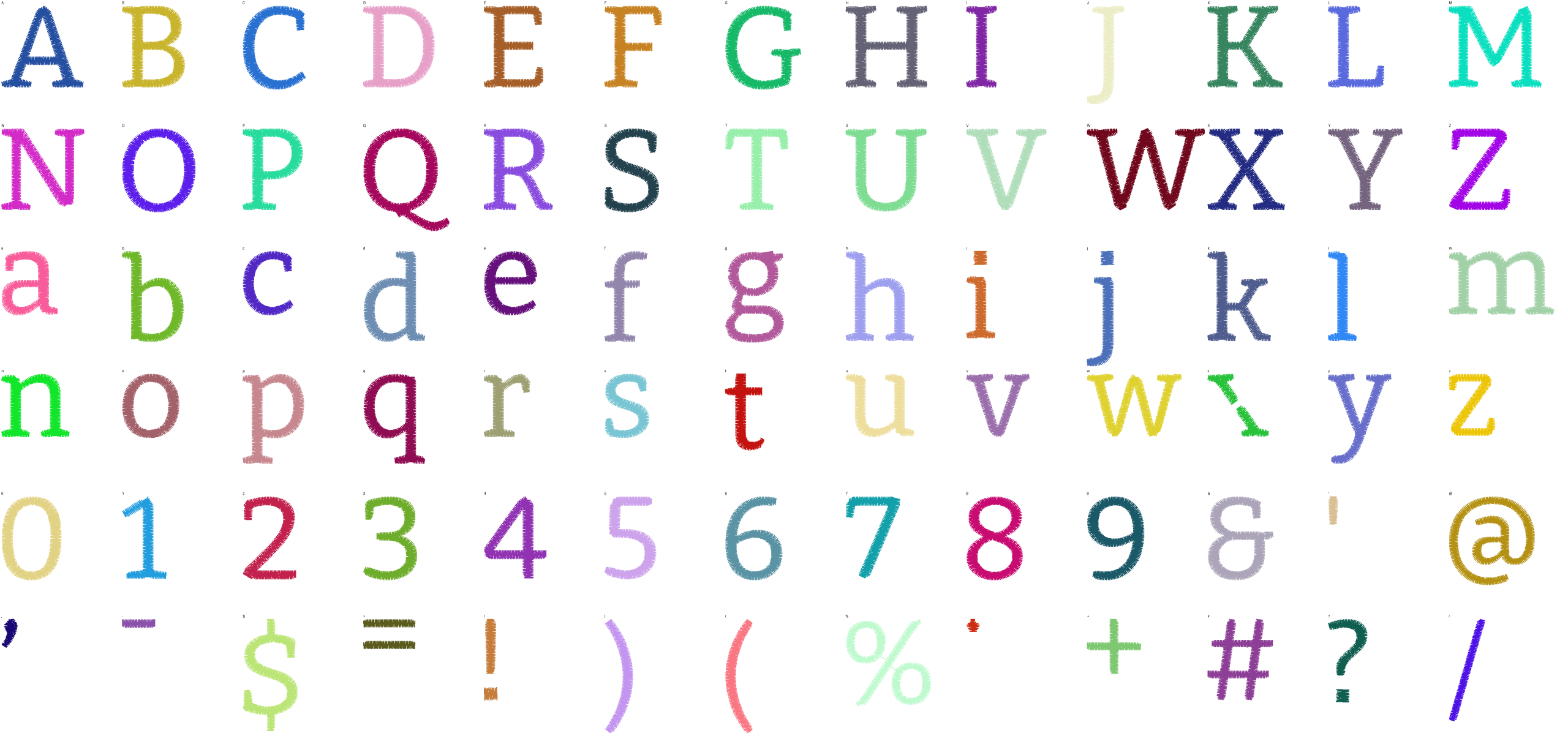 Cornerstone Slab full alphabet at 1 inch