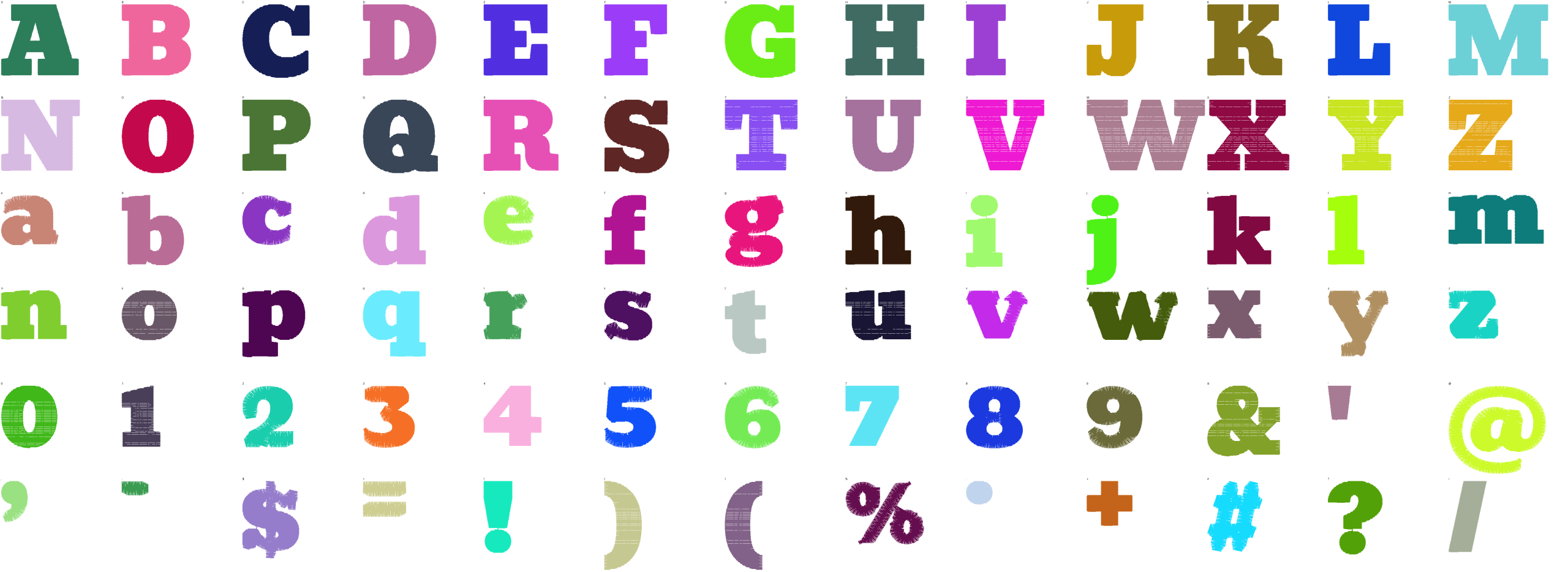 Courthouse Slab full alphabet at 1 inch