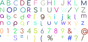 Cozy Rounded full alphabet at 1 inch