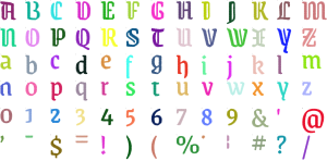 Dark Ages Gothic full alphabet at 1 inch