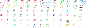 Desert Rose Script full alphabet at 1 inch