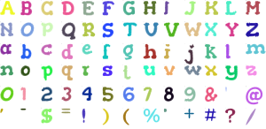 Doughnut Round full alphabet at 1 inch