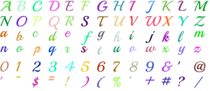 Dugout Script full alphabet at 1 inch