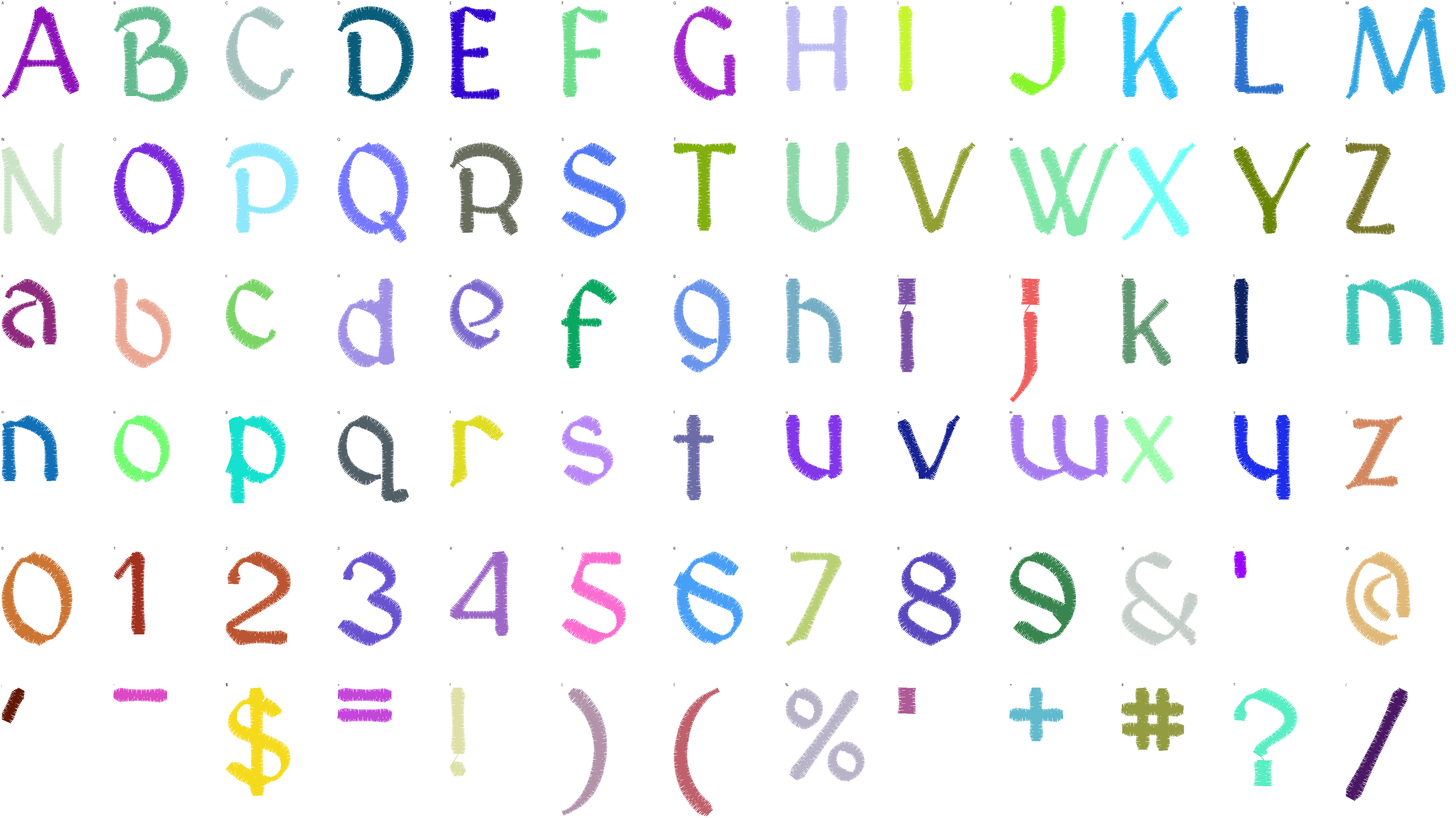 Dungeon Medieval full alphabet at 1 inch