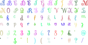 Fiesta Flourish full alphabet at 1 inch
