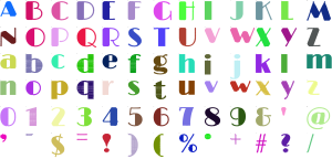 Footlight Deco full alphabet at 1 inch
