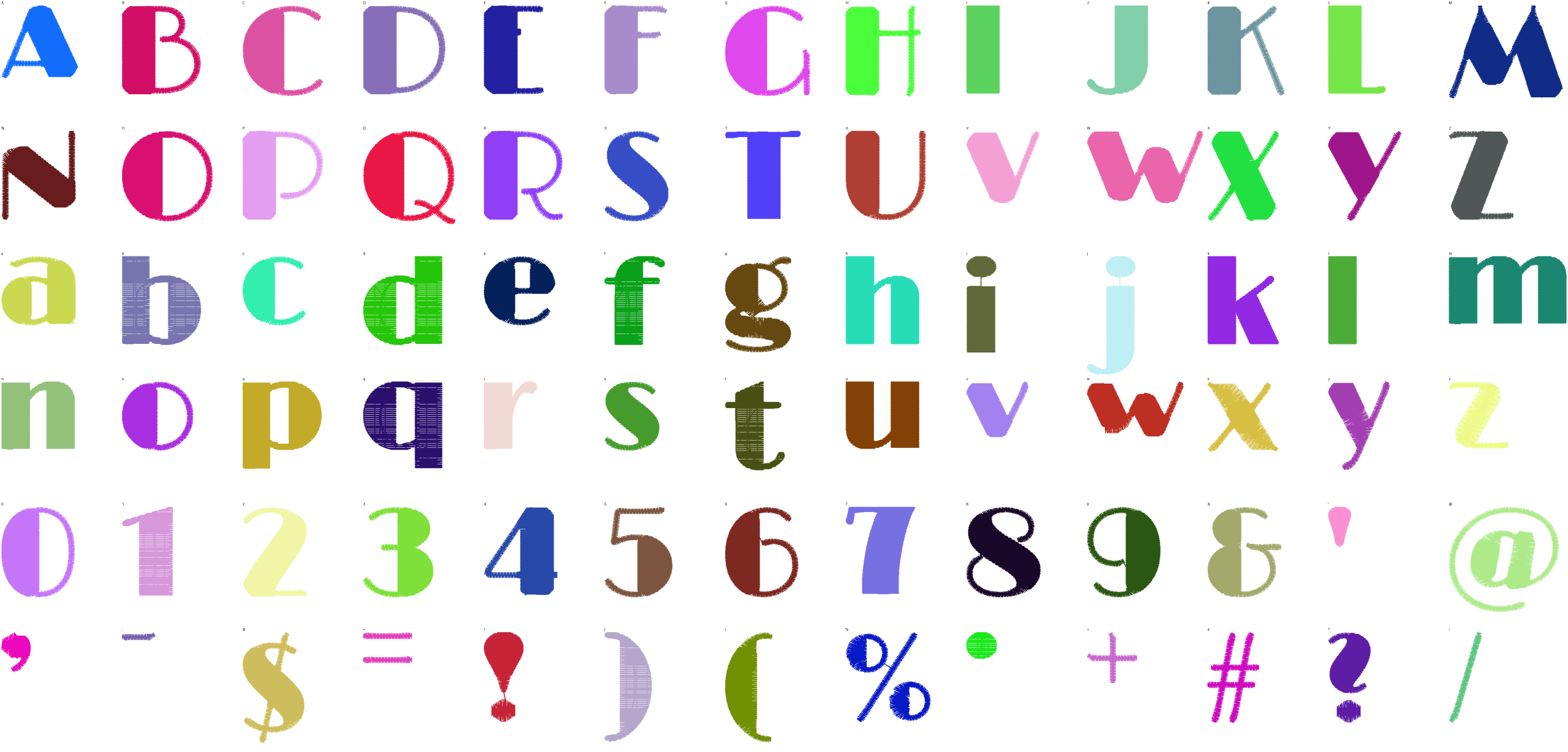 Footlight Deco full alphabet at 1 inch