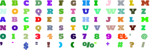 Frontier Saloon full alphabet at 1 inch