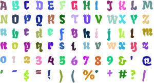 Frostbite Fraktur full alphabet at 1 inch