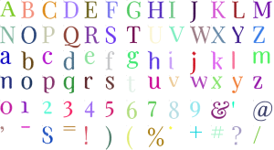 Gilded Editorial full alphabet at 1 inch
