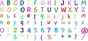 Gumball Print full alphabet at 1 inch