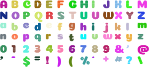 Gumdrop Block full alphabet at 1 inch