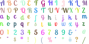 Harbor Script full alphabet at 1 inch