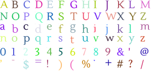 Hearth Serif full alphabet at 1 inch