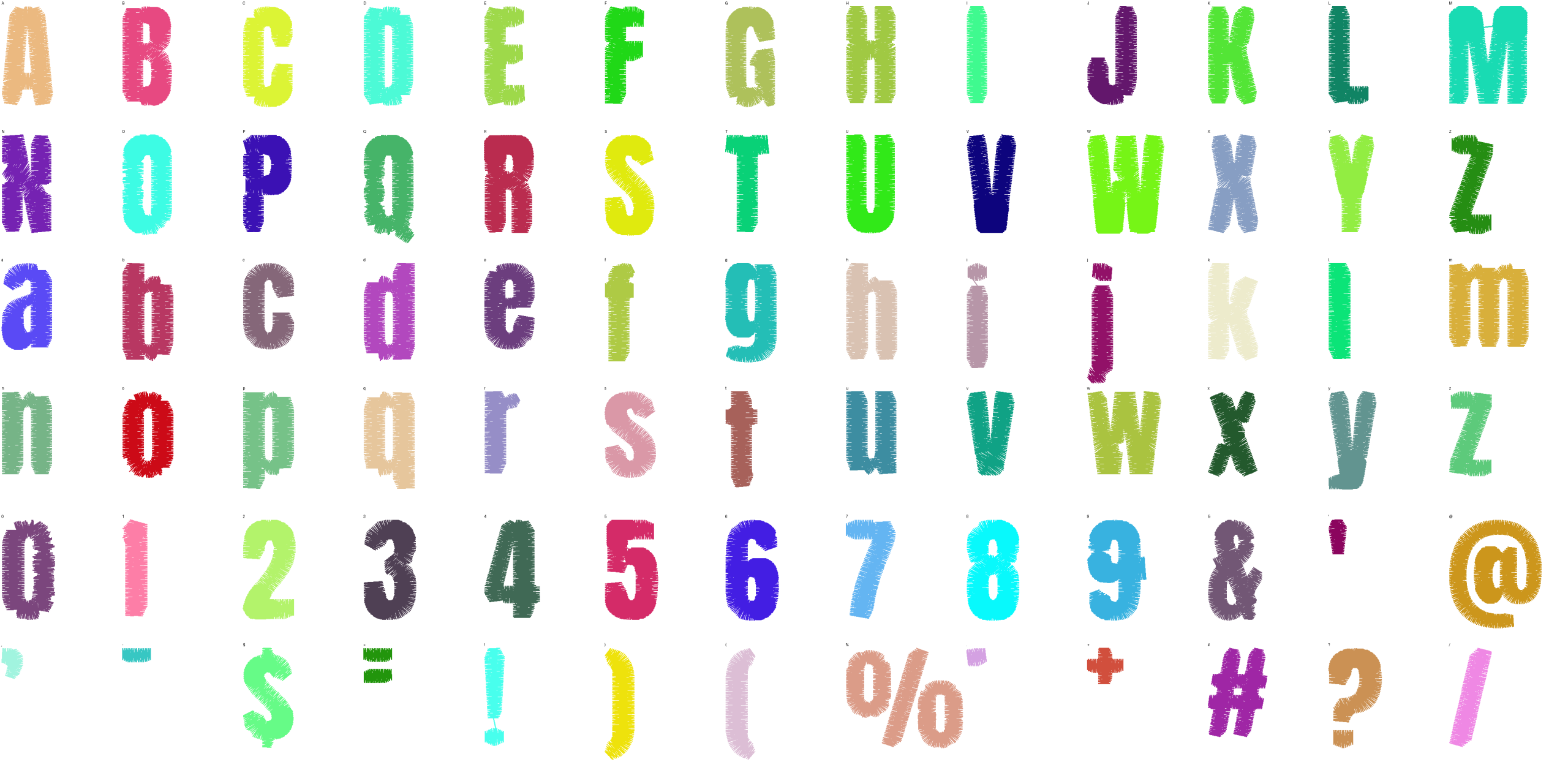 Heavy Headline full alphabet at 1 inch