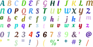 Honeycomb Script full alphabet at 1 inch