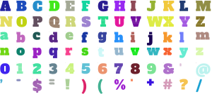 Ironworks Slab full alphabet at 1 inch