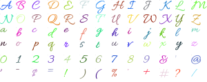 Lavender Letters full alphabet at 1 inch