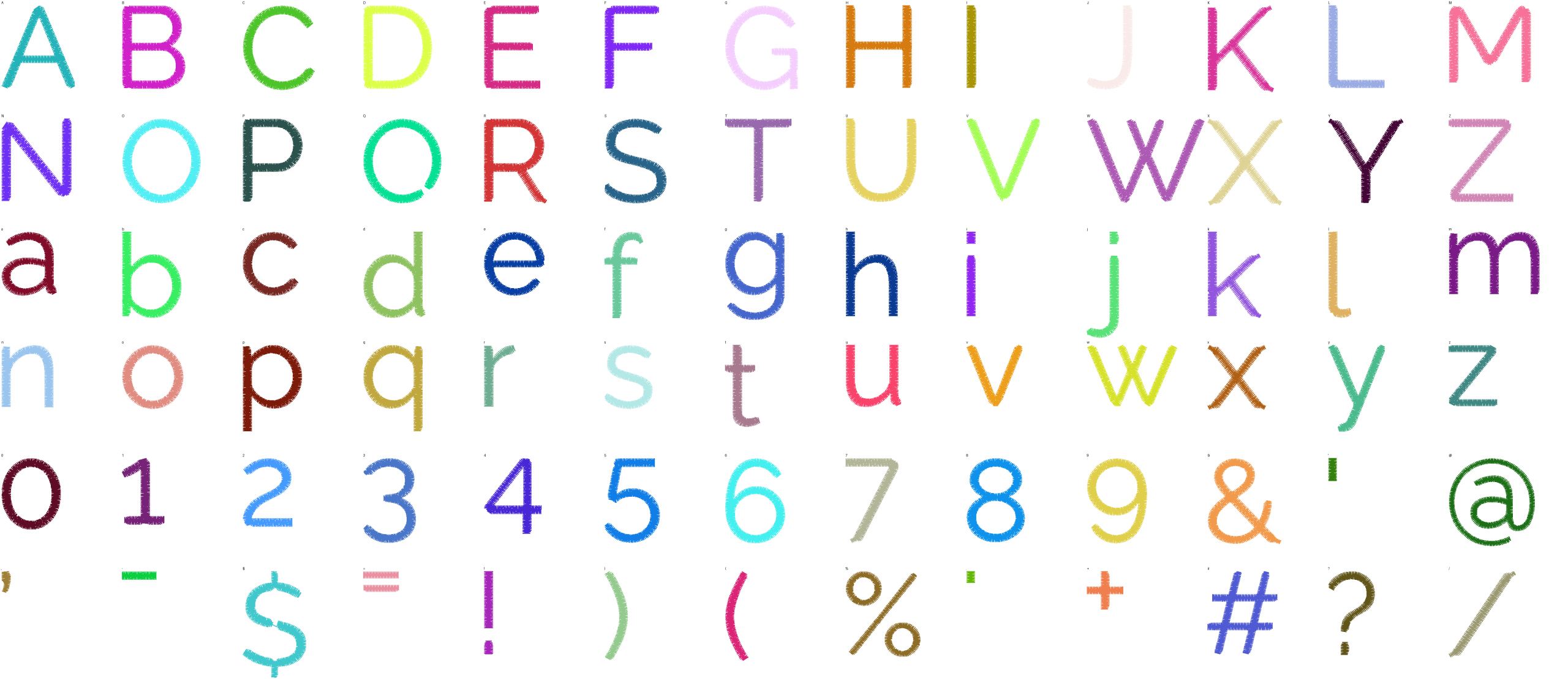 Linen Sans full alphabet at 1 inch