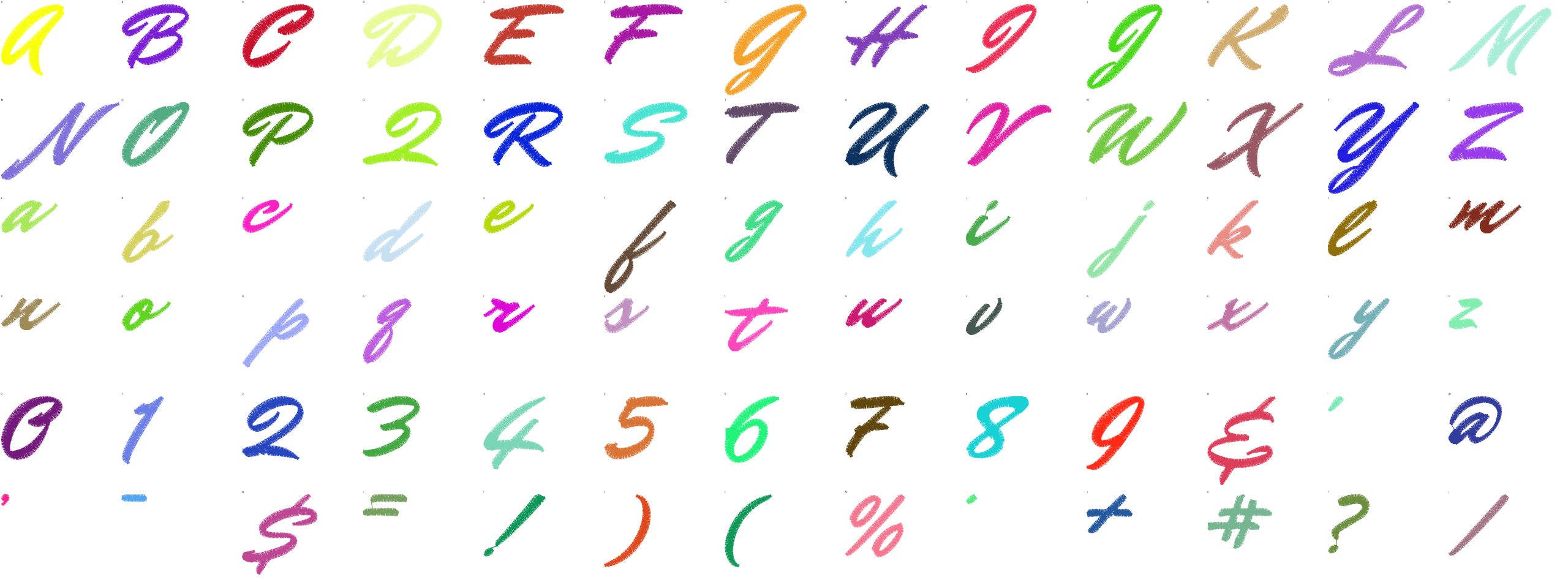 Marquee Brush full alphabet at 1 inch