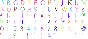 Masthead Serif full alphabet at 1 inch