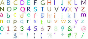 Meadow Sans full alphabet at 1 inch