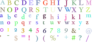 Musketeer Serif full alphabet at 1 inch
