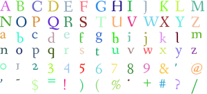 Pamphlet Serif full alphabet at 1 inch