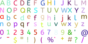 Primer Sans full alphabet at 1 inch