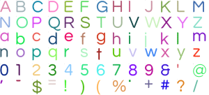 Quiet Sans full alphabet at 1 inch
