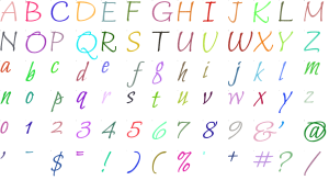 Quill Notes full alphabet at 1 inch