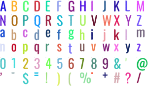 Rail Condensed full alphabet at 1 inch