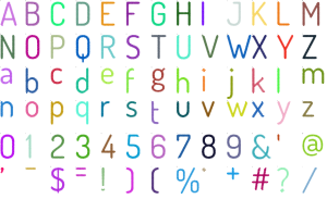 Reed Sans full alphabet at 1 inch