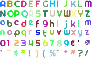 Retro Rocket full alphabet at 1 inch