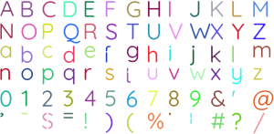 Ripple Sans full alphabet at 1 inch