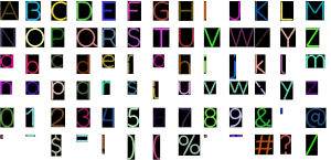 Rounded Friendly full alphabet at 1 inch
