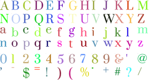 Salon Serif full alphabet at 1 inch