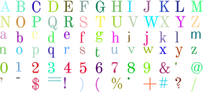 Scholar Serif full alphabet at 1 inch