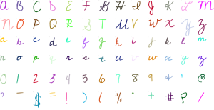 Schoolhouse Cursive full alphabet at 1 inch