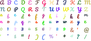 Seabreeze Script full alphabet at 1 inch
