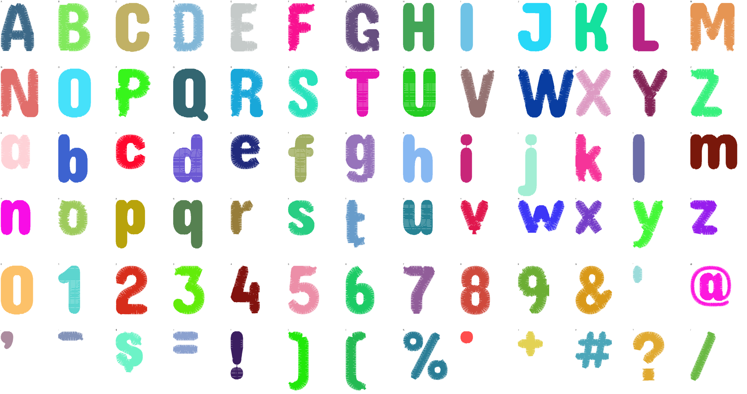 Showtime Block full alphabet at 1 inch