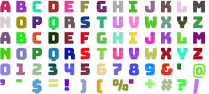 Signpost Block full alphabet at 1 inch