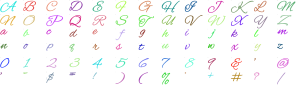Silk Brush full alphabet at 1 inch