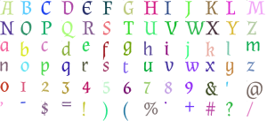 Sorcerer Serif full alphabet at 1 inch