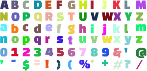 Sticker Block full alphabet at 1 inch