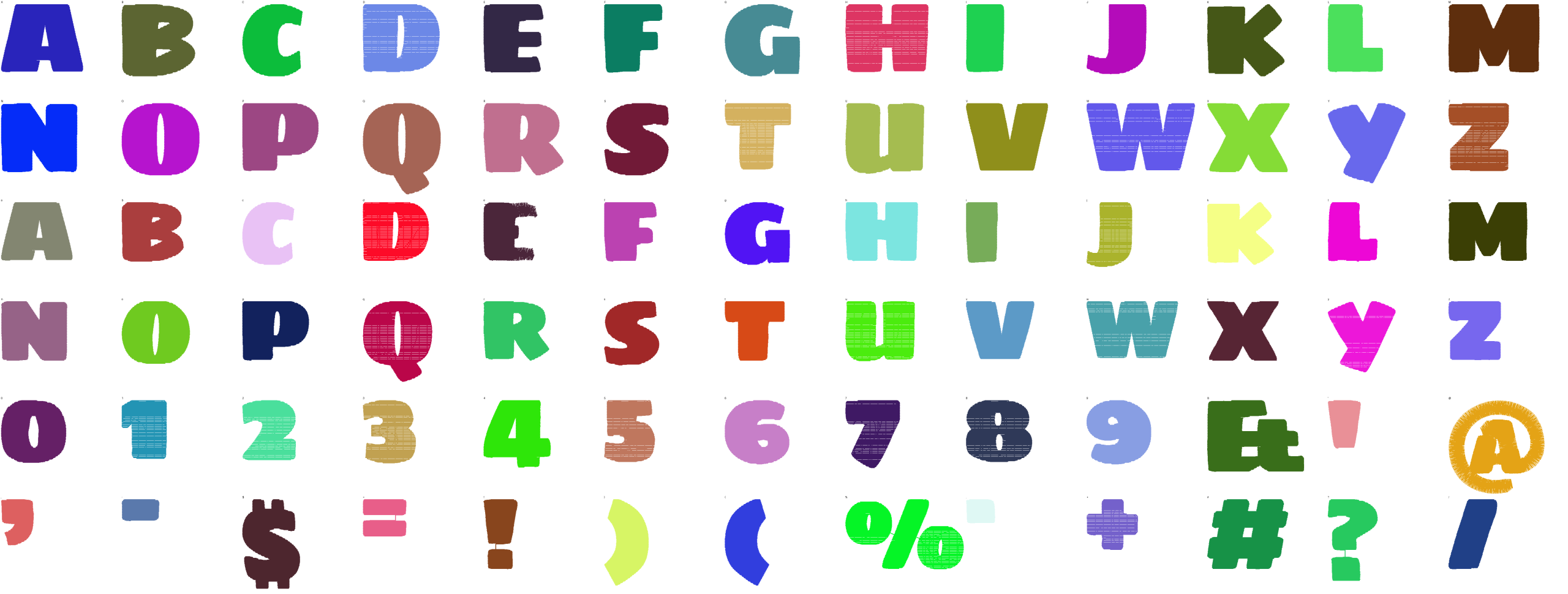 Super Chunk full alphabet at 1 inch