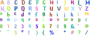 Tattoo Parlor Gothic full alphabet at 1 inch