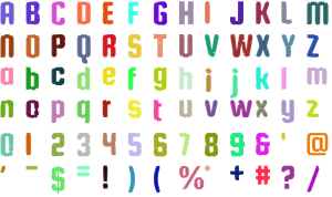 Team Roster full alphabet at 1 inch