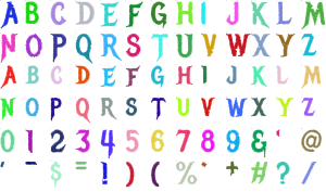 Thunder Gothic full alphabet at 1 inch