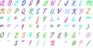 Tidepool Script full alphabet at 1 inch
